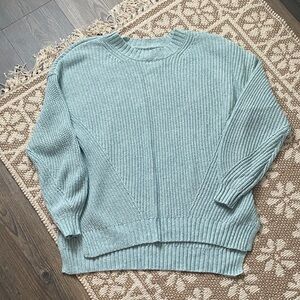 Light Blue Knit Crewneck Sweater